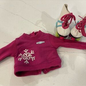 American Girl Doll Skate Club shirt and rollerdkates